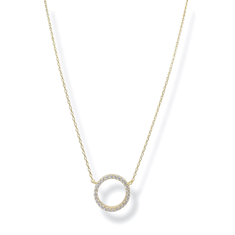 Berkely Pave Circle Charm Necklace – FINAL SALE