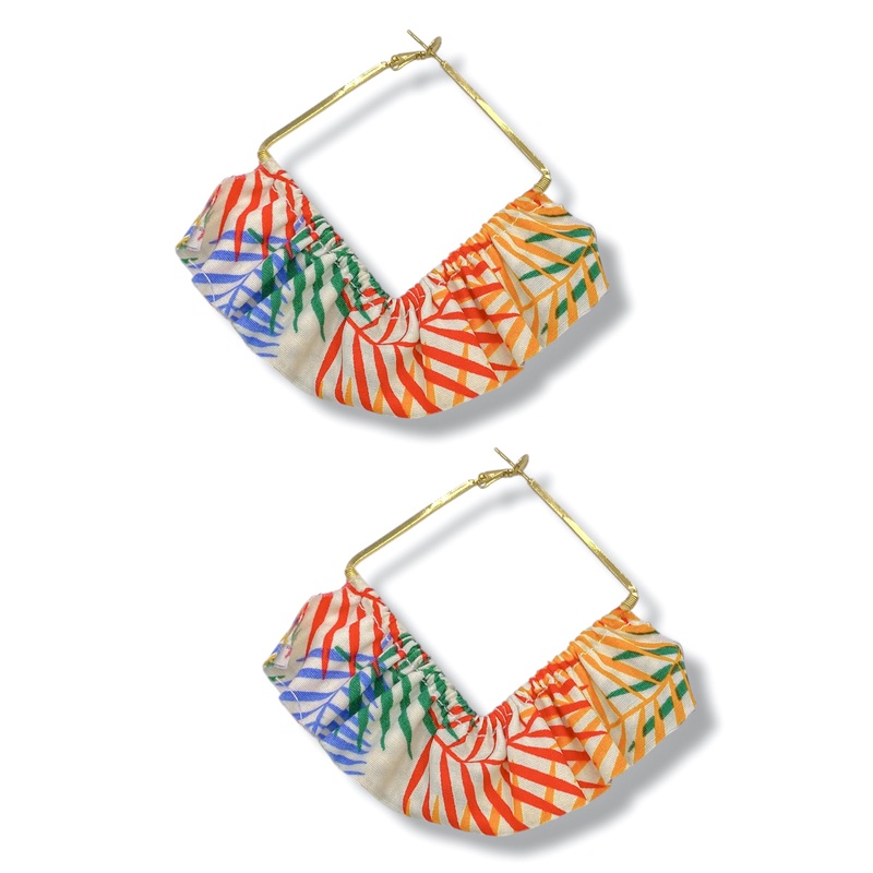 Briella Fabric Tassel Square Hoop Earrings *Final Sale*