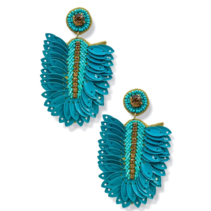 Brooke Teal Beaded Earrings *Final Sale*