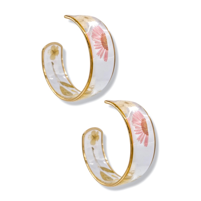 Emmy Flower Acrylic Hoop Earrings