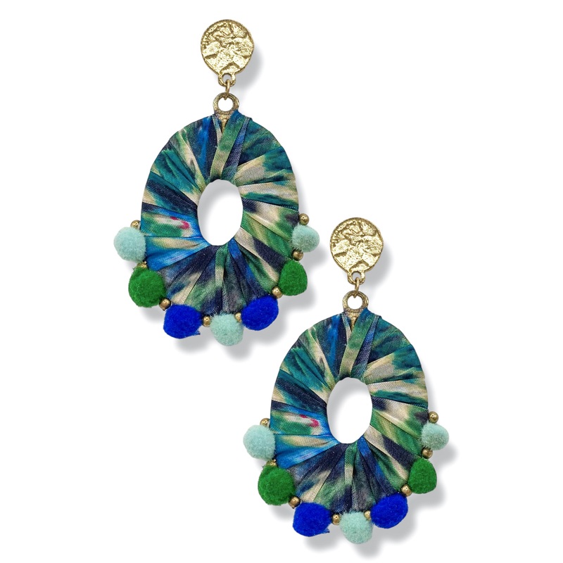 Julia Oval & Pompom Earrings – FINAL SALE