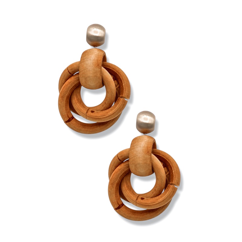 June Door Knocker Earrings|Brown