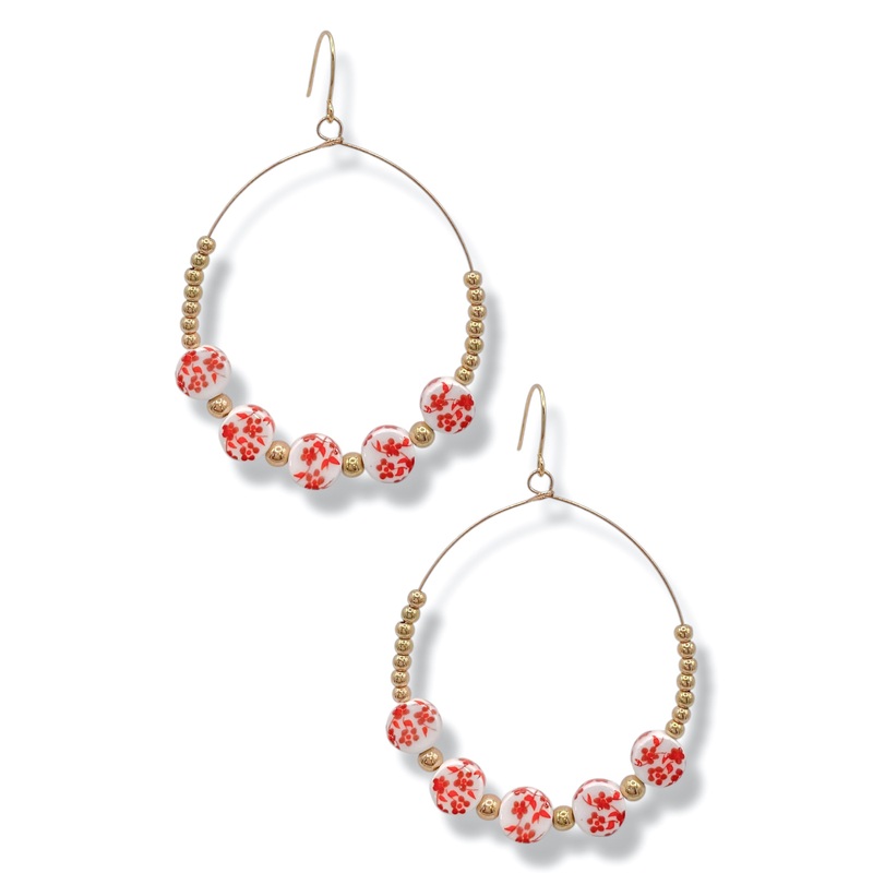 Lorraine Ceramic Flower Bead Earrings *Final Sale*