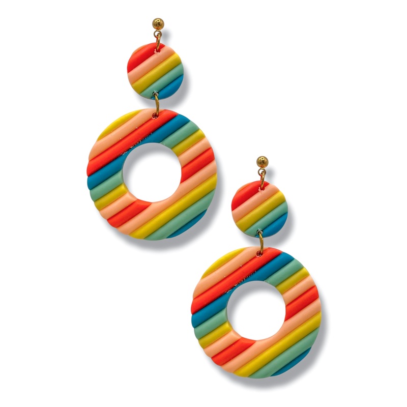 Pay Attention Clay Disk & Circle Earrings *Final Sale*