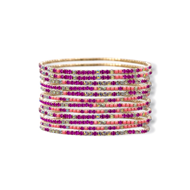 Shine Bright Pink Stretch Bracelet Set