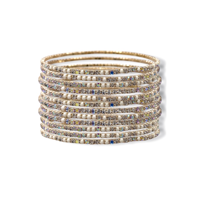 Shine Bright White Stretch Bracelet Set