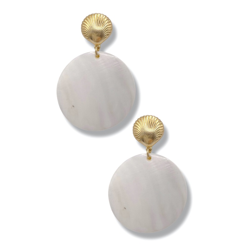 The Seashore Shell Earrings|Cream/Gold