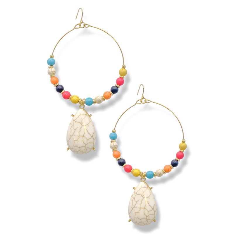 Vivian Teardrop Accent Hoop Earrings *Final Sale*