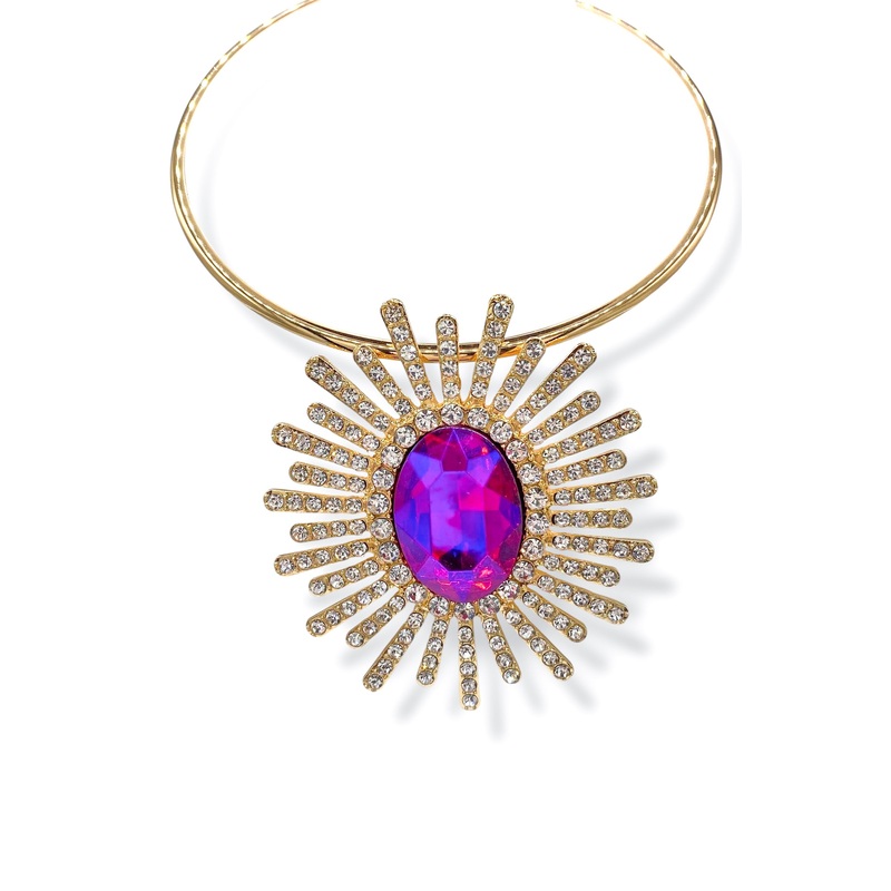 Aubrey Statement Necklace|Purple Abalone