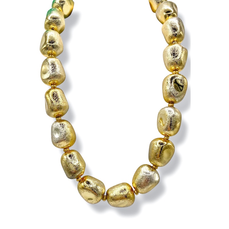 Eliza Gold Metallic Chunky Necklace