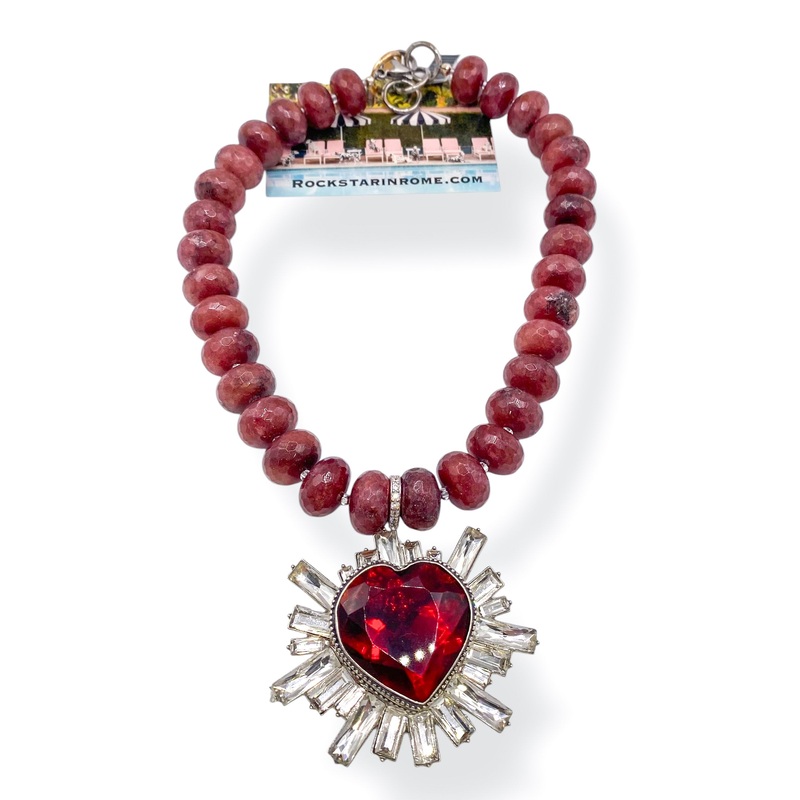 Rockstar In Rome Faceted Garnet Necklace