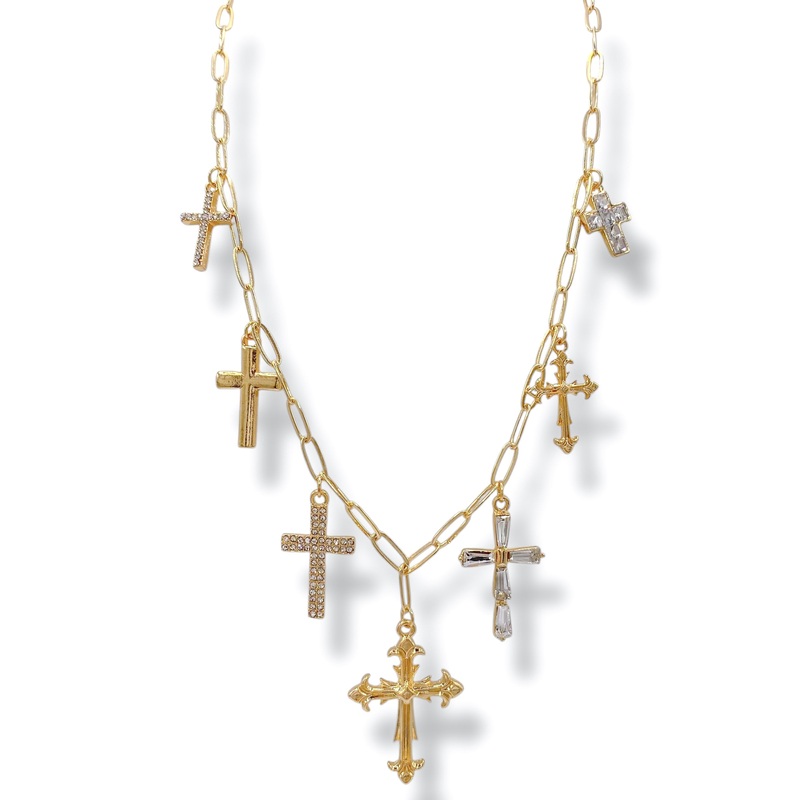 The Narrow Path Cross Charm Necklace