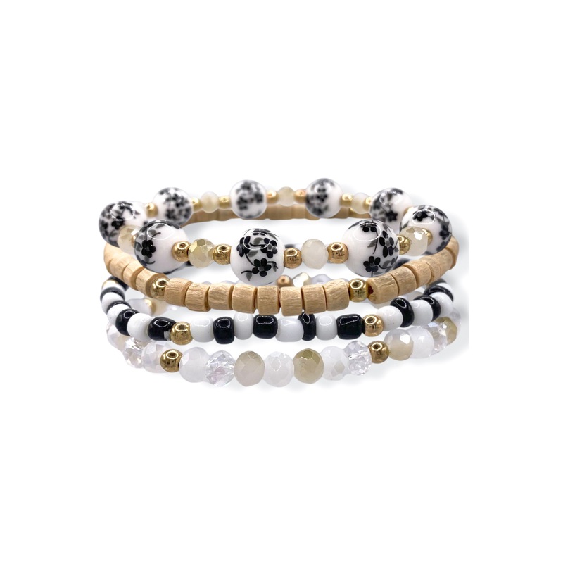 Full Truth Ceramic Ball & Multi Bead Bracelet Set