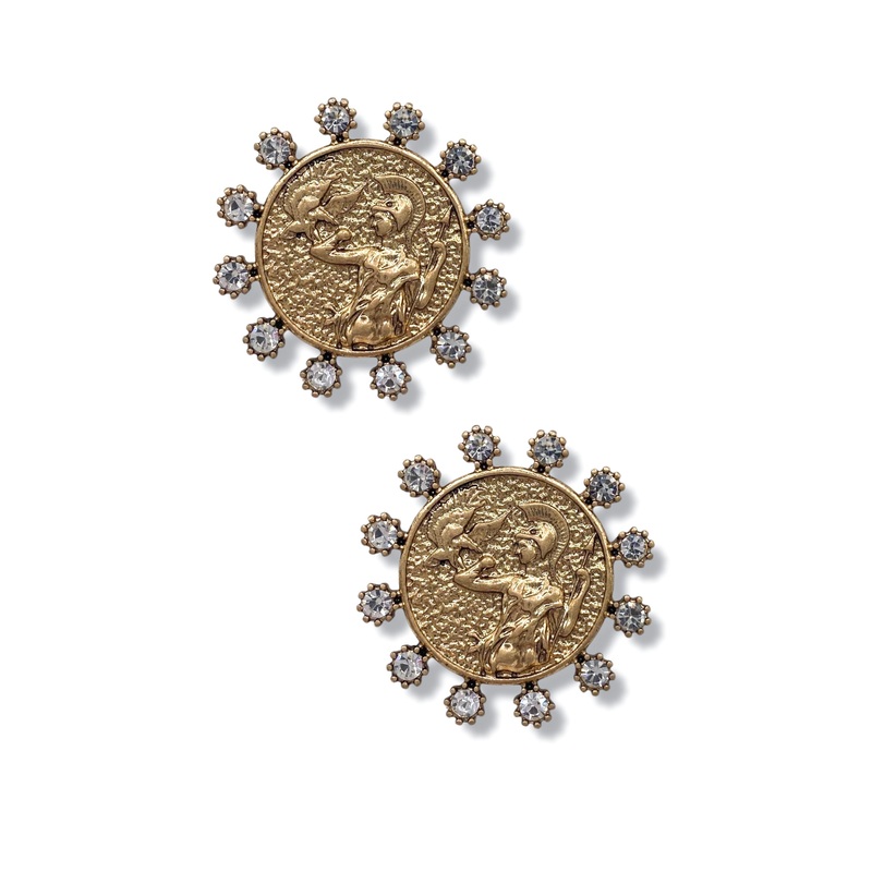 Ginger Coin Stud Earrings *Final Sale*