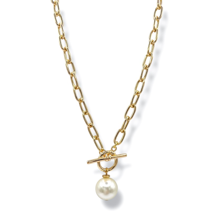 Brooks Pearl Ball Pendant Chain Necklace