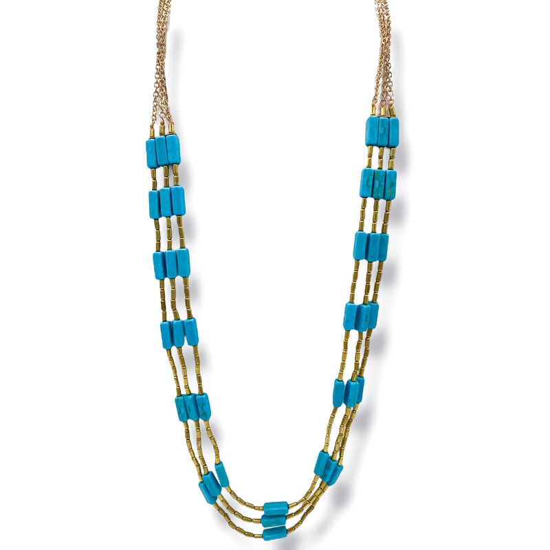 Cash Layered Stone & Bead Necklace *Final Sale*