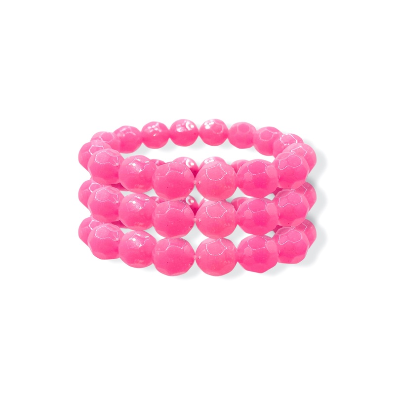 Hollie Fuchsia Beaded Bracelet Set