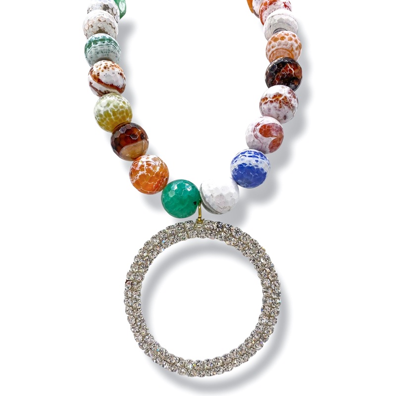 Made In The Deep South 1970s Fire Agate Necklace