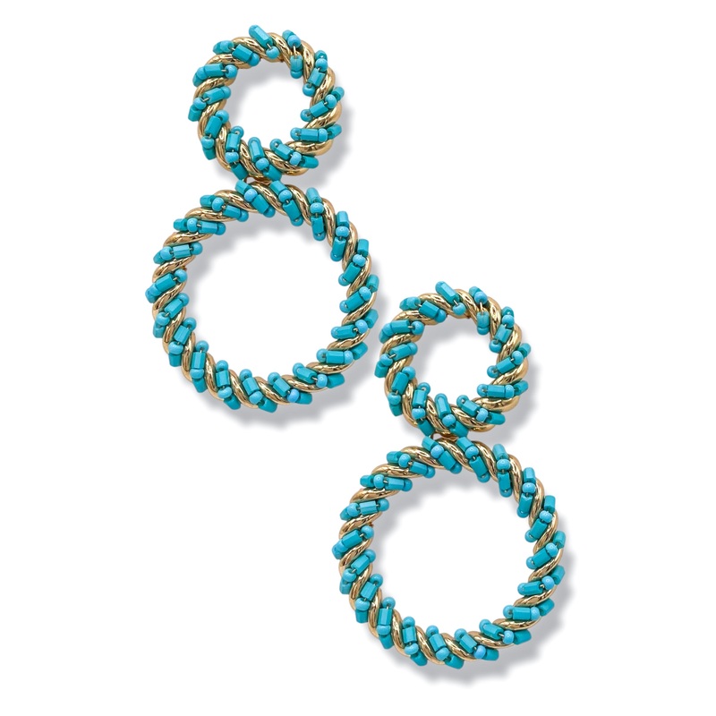 On My Own Turquoise Beaded Earrings