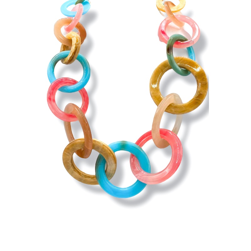 Riley Round Linked Necklace|Multi