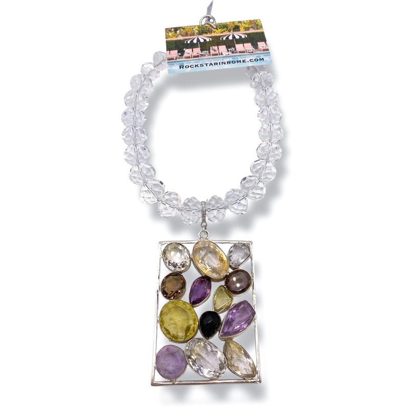 Rockstar In Rome Big Gem Necklace