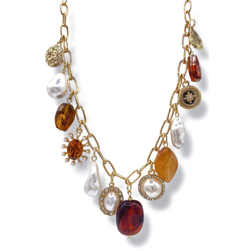 So Charming Charm & Pearl Necklace