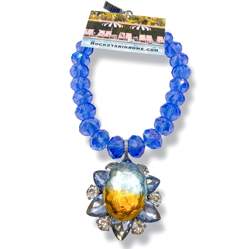 Rockstar In Rome Bicolor Chandelier Crystal Necklace