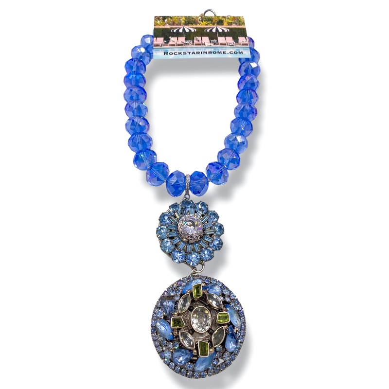 Rockstar In Rome Big Blue Necklace