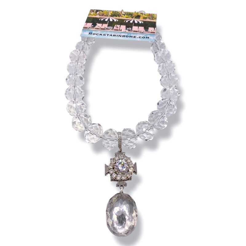 Rockstar In Rome Clear 2 Tier Necklace