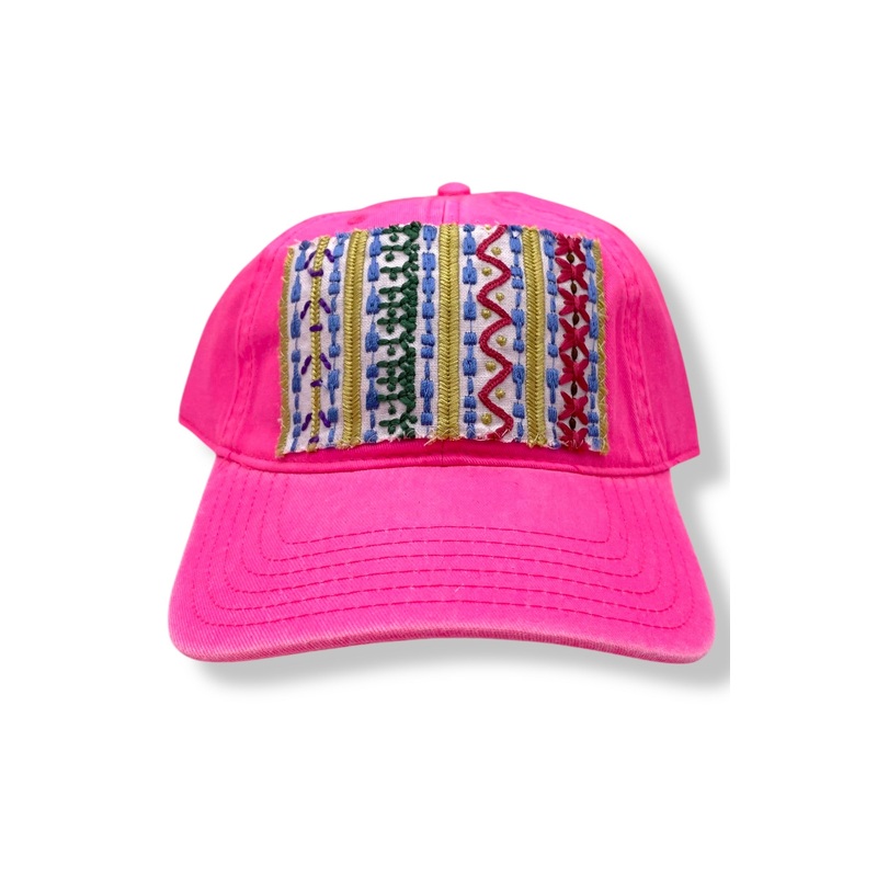 Kilim Baseball Hat Hot Pink 1