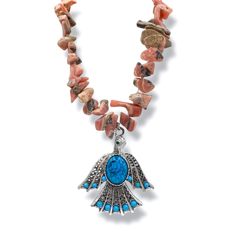 Made In The Deep South 1960s Pendant 1960s Rhodochrosite Necklace