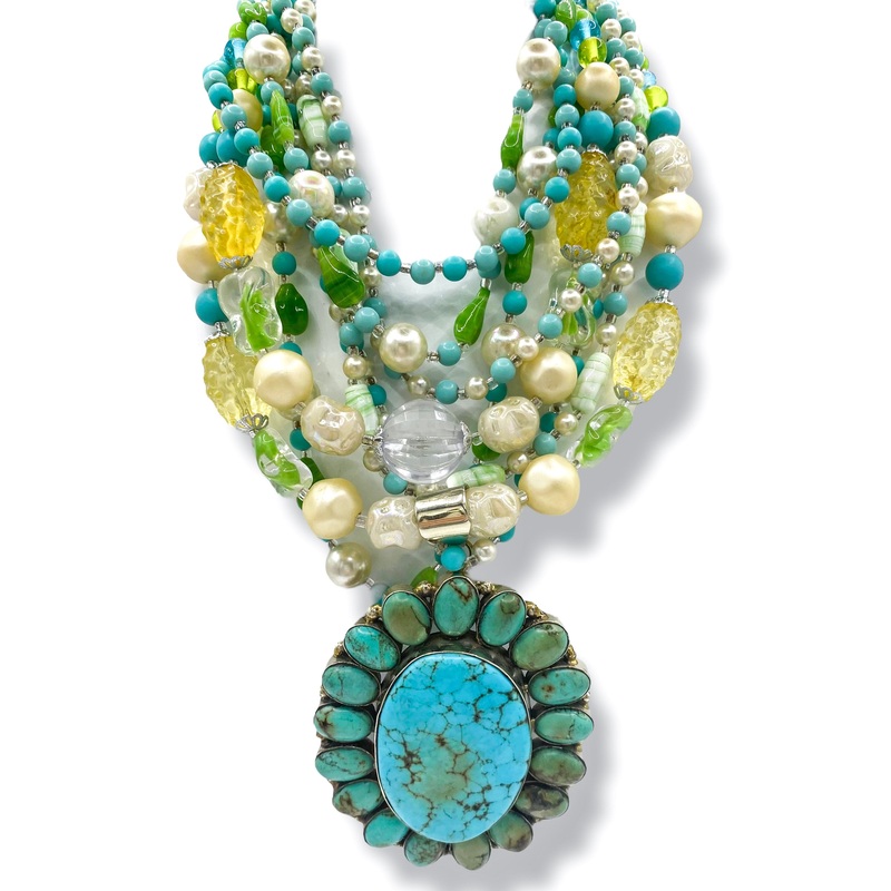 Made In the Deep South 1960s Turquoise Pendant 1950s Necklace