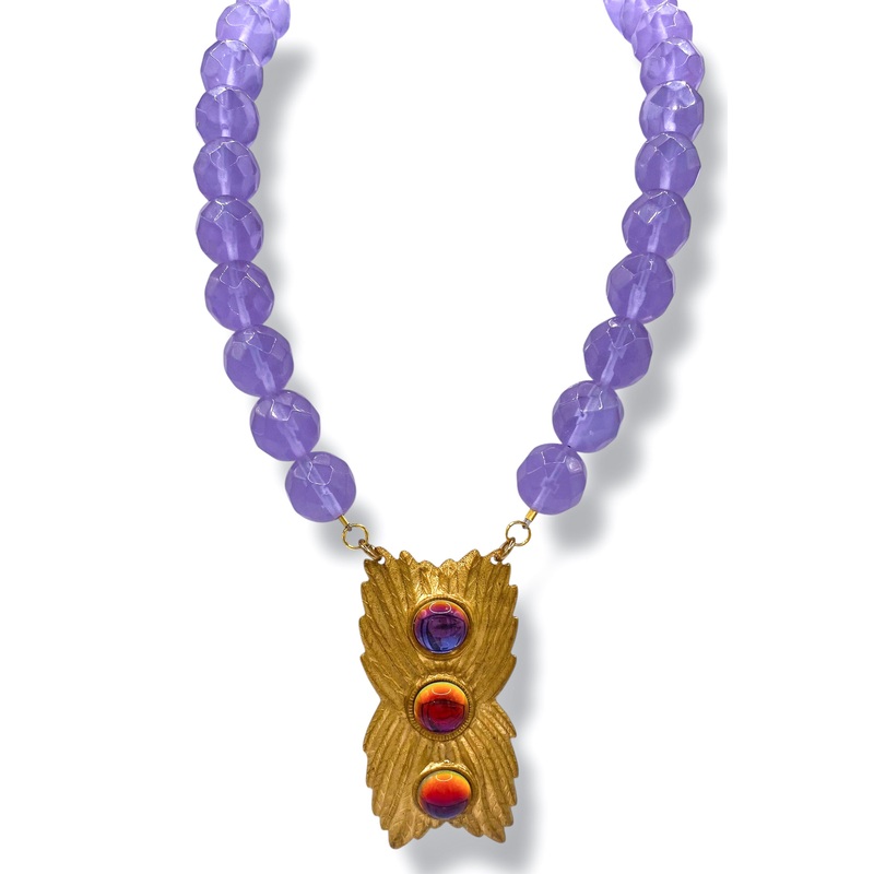 Made In The Deep South 1970s Pendant 1960s Chalcedony Necklace
