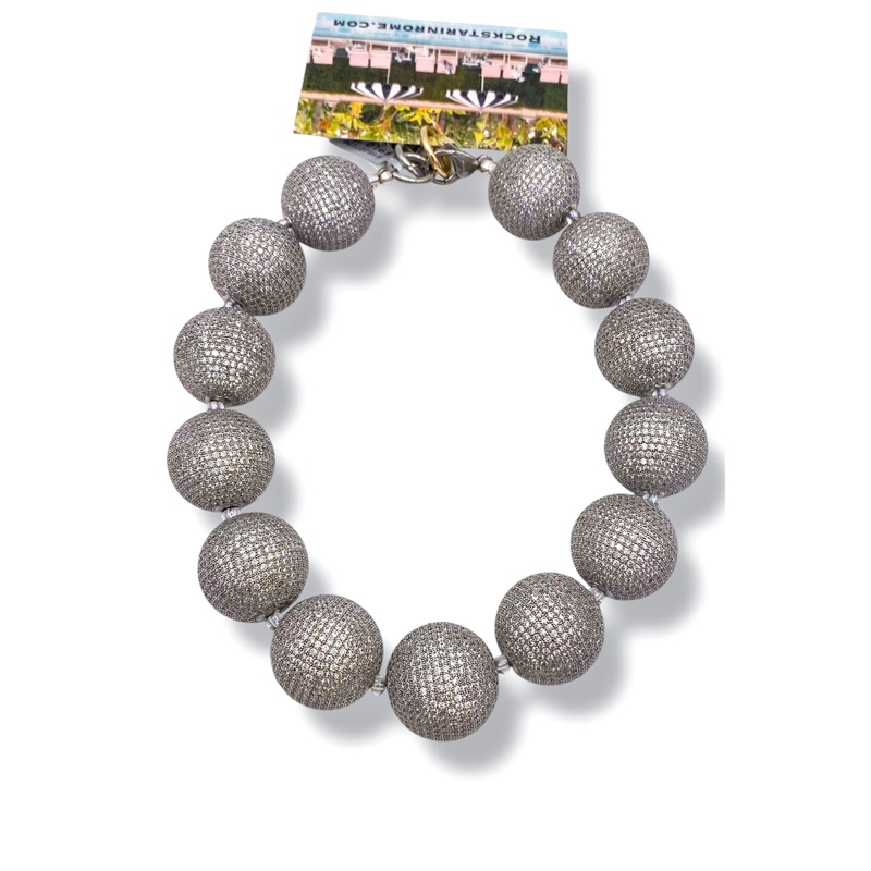 Rockstar In Rome Pave Ball Necklace