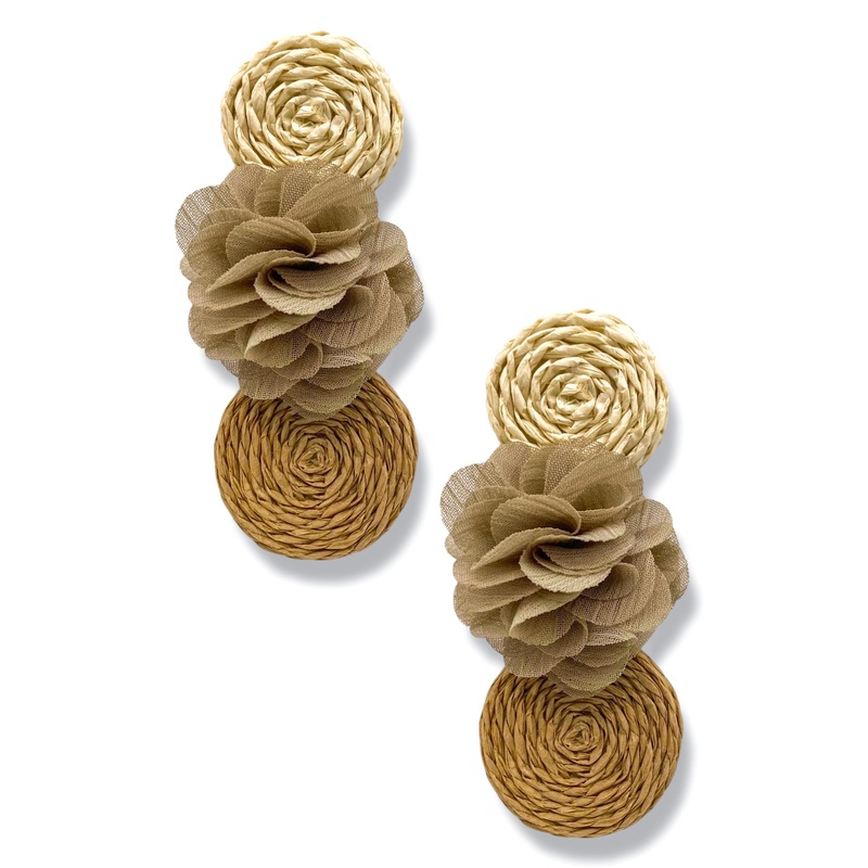 Dakota Rattan Circle Flower Earrings – FINAL SALE