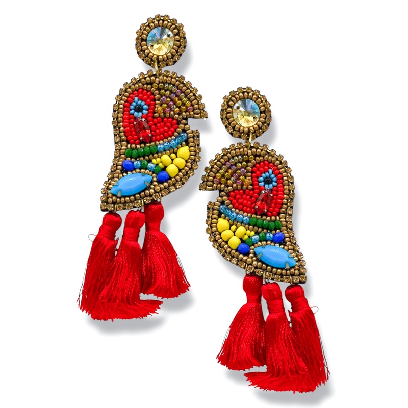 In Paradise Parrot Beaded Earrings *Final Sale*