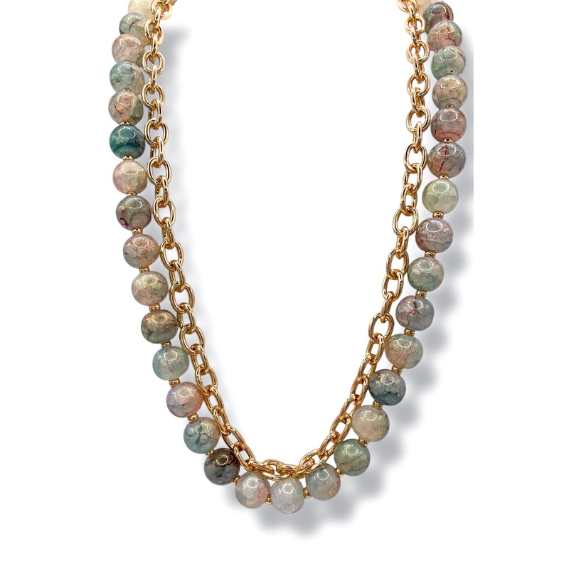 Showing You Off Layered Beaded Chain Necklace