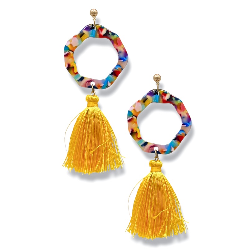 Stella Acrylic Tassel Earrings *Final Sale*