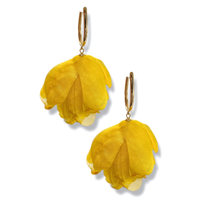 Sunshine On My Mind Chiffon Flower Earrings *Final Sale*