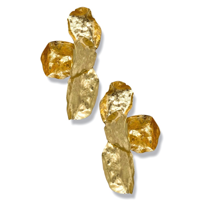 Timeless Half Flower Metal Earrings – FINAL SALE