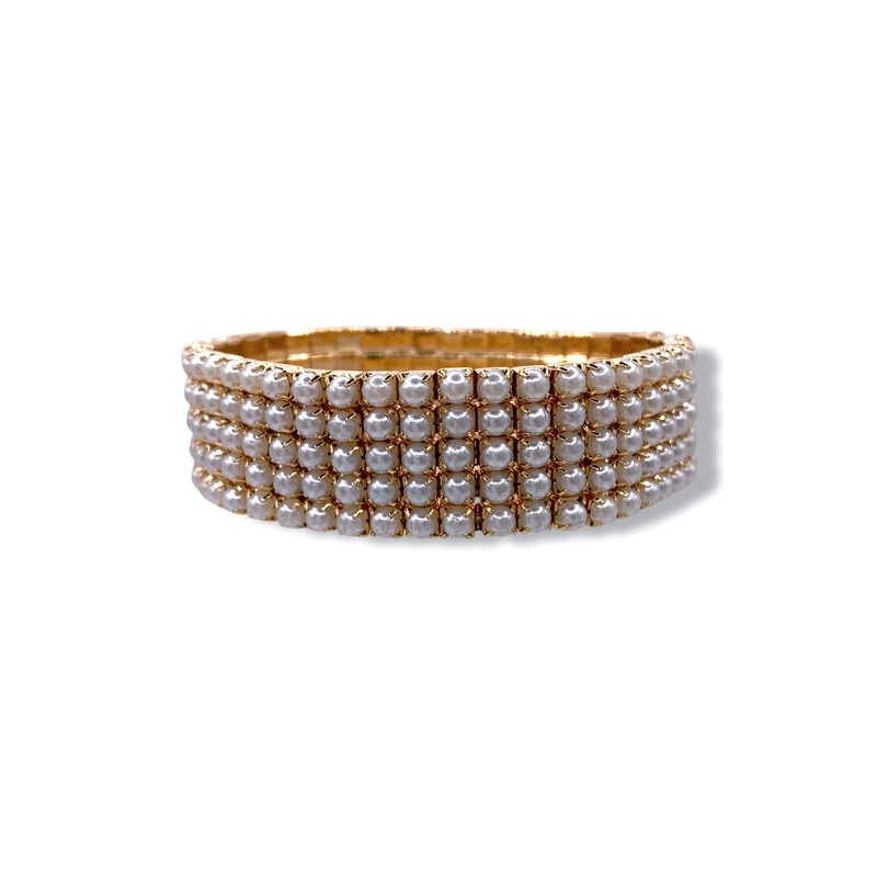 All The Time Pearl Bracelet|Gold/Pearl