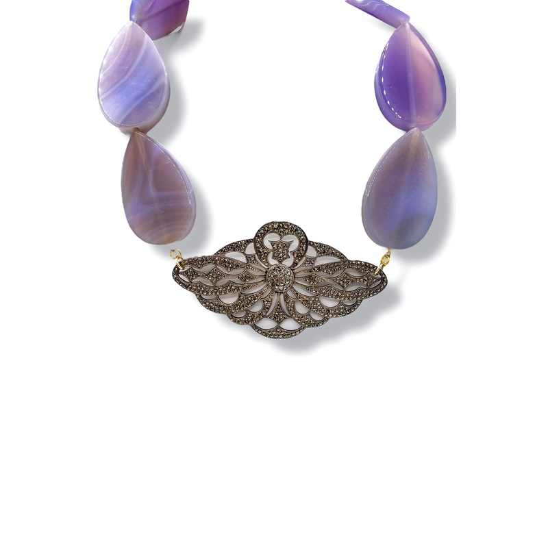 Made In The Deep South 1920s Marcasite Brooch 1960s Jade Necklace