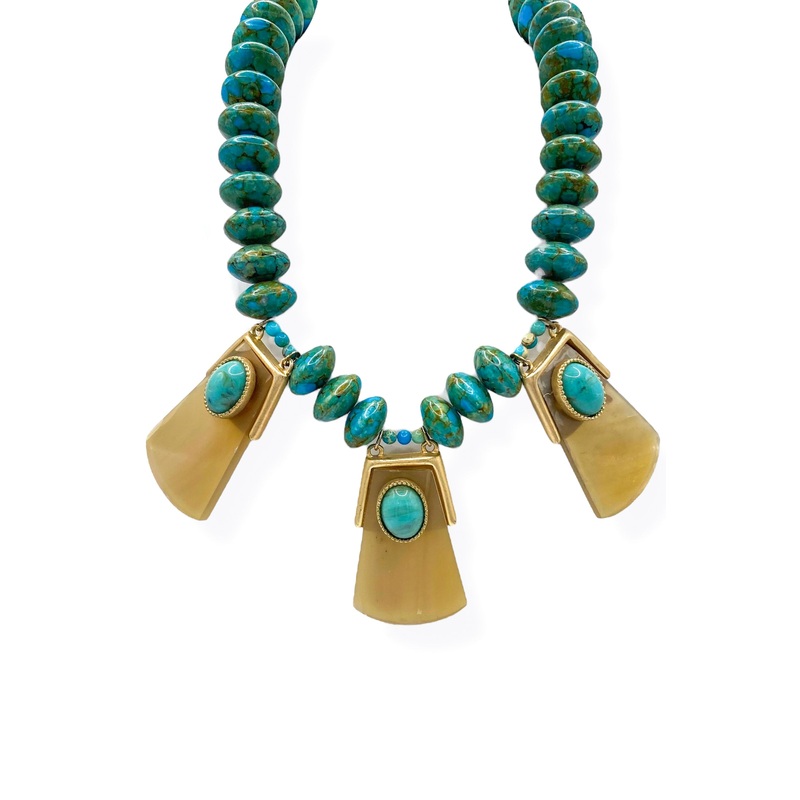 Made In The Deep South 1970s Necklace Pieces 1960s Turquoise Rondelle Necklace