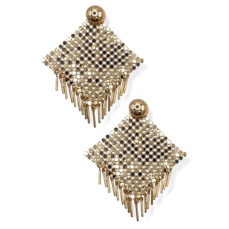 Matter Of Time Mesh Chain Fringe Earrings – FINAL SALE