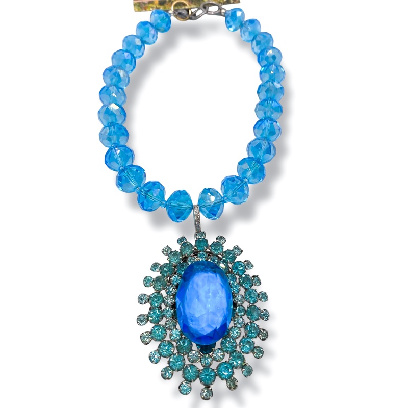 Rockstar In Rome Big Blue Tourmaline Necklace