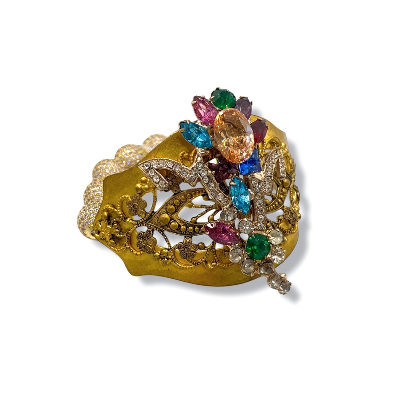 Rockstar In Rome Gold Plated Quartz Ball Bracelet