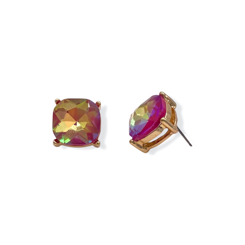 Touch Of Sparkle Fuchsia Stud Earrings *Final Sale*