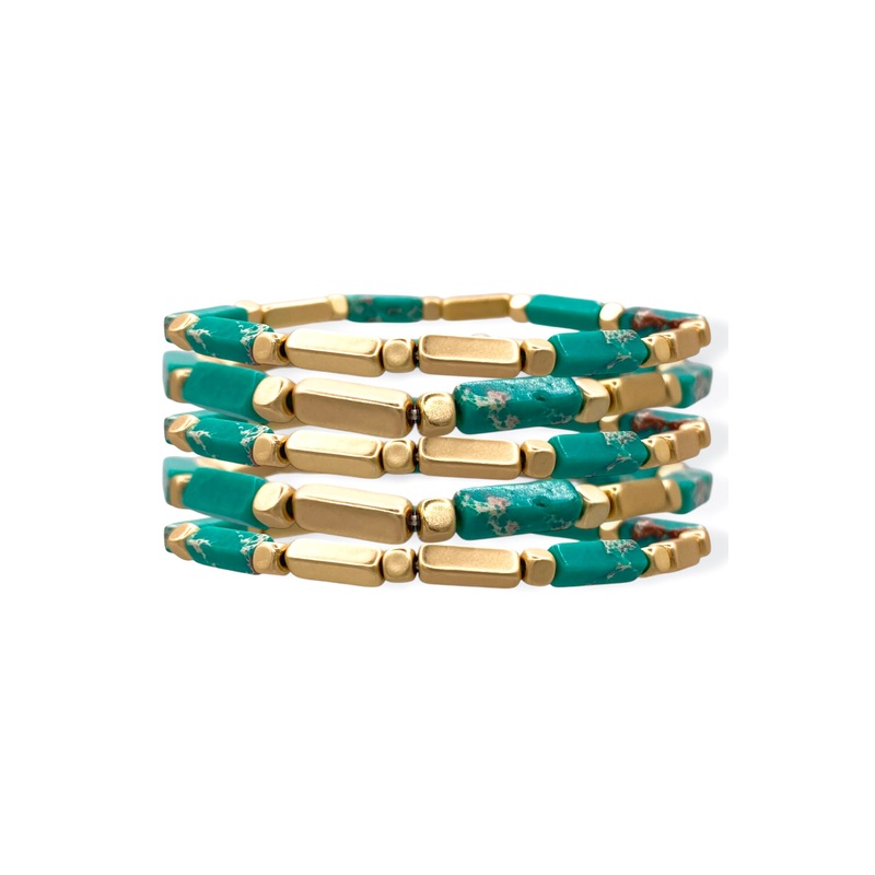 Be Back Soon Teal Beaded Bracelet Set *Final Sale*