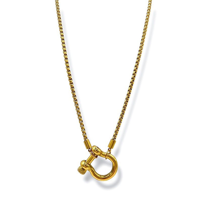 In The Meantime Gold Horsebit Necklace *Final Sale*