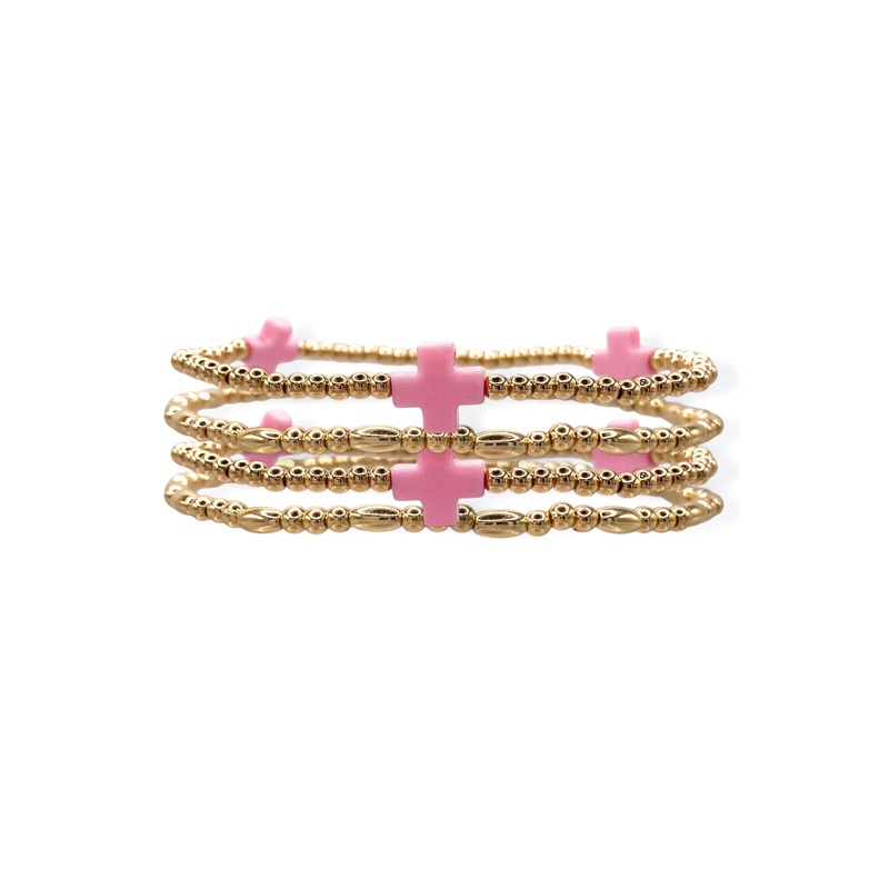 Living Hope Pink Cross Beaded Bracelet Set *Final Sale*